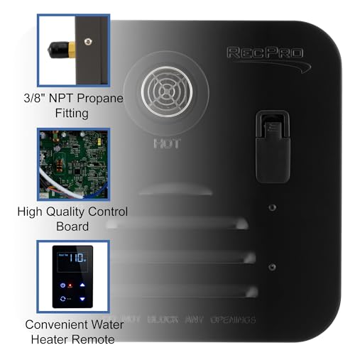 RecPro RV Tankless Hot Water Heater | 60,000 BTU | On Demand Gas Heater for Campers | Remote Control (18" Door, White) by RecPro - Image 3