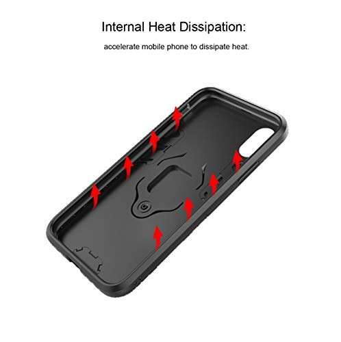 Urspasol Funda para OnePlus 7T con protector de pantalla de vidrio templado, híbrida resistente, funda protectora para teléfono con soporte de anillo de 360° con soporte de anillo de 360° (negro