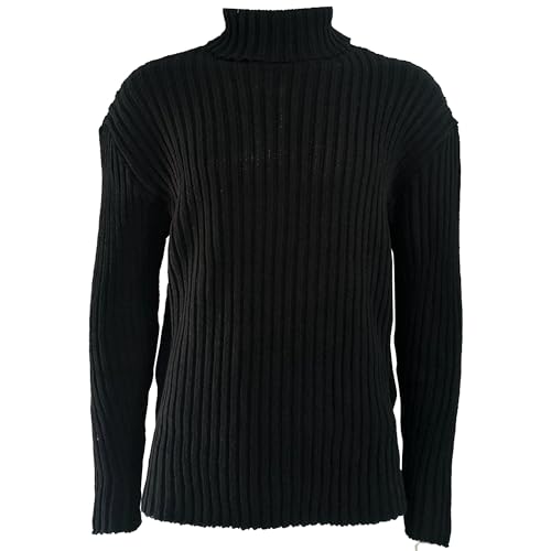 Mens High Neck Knitted Sweater Slim Fit Winter Knits Sweaters Turtleneck Solid Color Male Knit Pullover