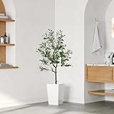 YOLEO Olivenbaum Künstlich 120cm kunstpflanze Künstliche Pflanzen groß Künstlicher Olivenbaum Kunstbaum wie echt für Wohnzimmer Schlafzimmer Büro Deko (Typ 2)