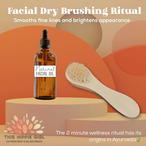 Boho Aromatic Esta Escova Facial Seca para Garota Hippie, Escova Facial Seca, Escova Esfoliante Faci