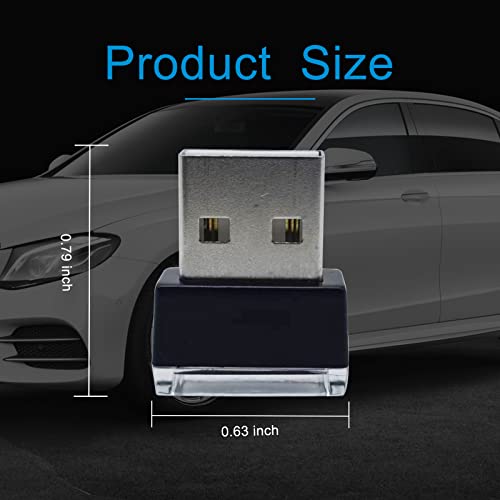 Miytsya 4 PCS USB-LED Car Interior Atmosphere Lamp, Night Led Decoration Mini USB Light, Ambient Lighting Kit, Charging for Interior Led Lights (Blue)