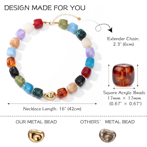 QUEFE Chunky Colorful Beaded Choker Necklace for Women Statement Choker by QUEFE - Used condition - Image 2