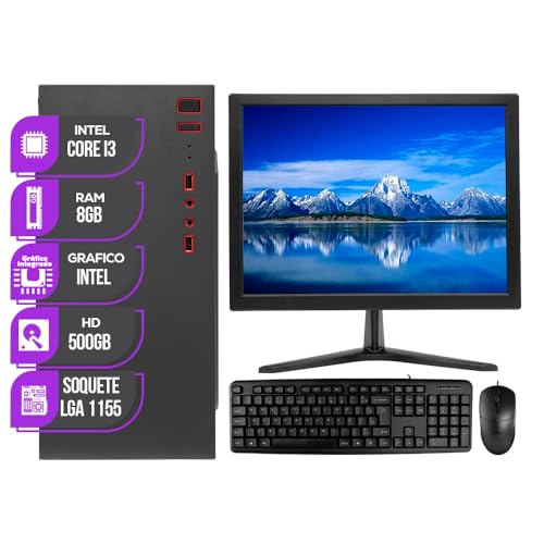 Computador Mancer, Intel i3, 8GB DE RAM, HD 500GB, Monitor 17 + Kit Teclado e Mouse