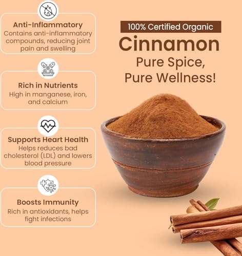 Image of Pure Tree Certified Organic Dalchini Powder | 350 g | Organic Cinnamon Powder | Dal Chini Powder Indian Spices Aroma & Flavour | Gluten Free Cineman Dalchini
