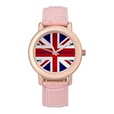 United Kingdom Flag British Classic Watches for Women Funny Graphic Ladies Wrist Watches Easy to Read