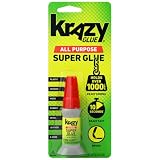 Krazy Glue All Purpose Brush-On Superglue, Quick Dry, No-Clog Adhesive (5g)