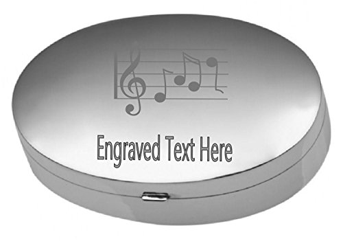 Boîte de pilule en argent et note de musique cadeau mélomane unique