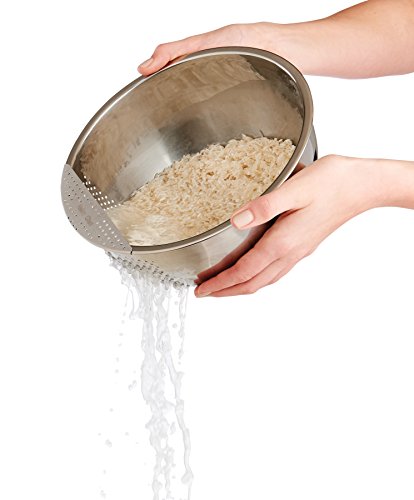 Helen's Asian Kitchen Rice Washing Bowl, 3-Quart, Stainless Steel #TOP2