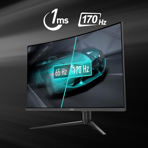 Image of msi G32CQ5P, 32 inch Gaming Monitor, 2560 x 1440 (QHD) Curved Gaming Monitor, 1 ms, 170Hz, FreeSync Premium, 1500R, HDMI, DisplayPort, Tilt, Swivel, Pivot and Height Adjustable.