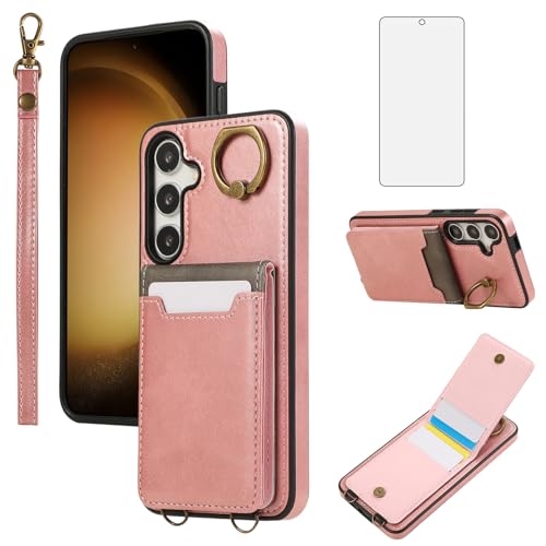 Coque Samsung S23 FE 5G antichoc à anneau rotatif et verre trempé Asuwish