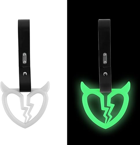 Q1-TECH, JDM Tsurikawa Anillo japonés de metro, tren, autobús, mango de coche, cuerno de diablo, mango de corazón roto, correa de mano, anillos de