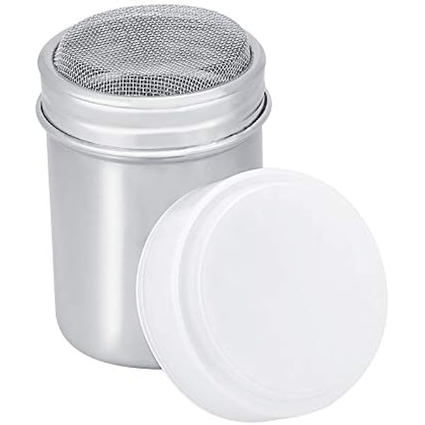 Dioche Barowy Shaker do Proszków ze Stali Nierdzewnej - Wszechstronny Shaker do Kakao, Cukru, Kawy, Pieprzu i Przypraw z odpinaną siateczkową nasadką - Kompaktowa i Trwała Stal Nierdzewna 304 - (304