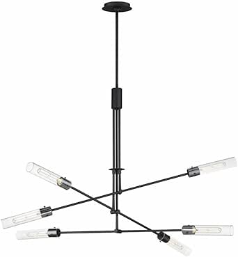 Maxim Equilibrium - 36W 6 LED Pendant-33 Inches Tall and 51.75 Inches Wide-Black Finish