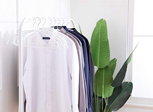 Cocomaya HJMJ002-USA 16.5 Inch White No Shoulder Bumps No Mark Non-Slip Rubber Coated Contour Metal No Bumps Hanger, Sweater Hanger thumb #5