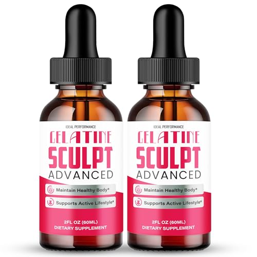 Gelatine Sculpt Drops Official Gelatine Sculpt Supplement Dropper All Natural Keto Liquid Droppers Advanced Formula Sustain Active Lifestyle & Fitness Goals GelatineSculpt Reviews (2 Pack)