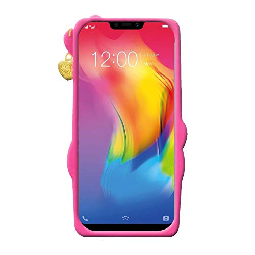 Image of Unirock Hello Kitty Back Case Cover for Vivo Y83| 3D Cute Hello Kitty Case |Soft Silicone Rubber Back Cover with Pendant Kitty Cover for Vivo Y83 (Pink)