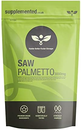 Saw Palmetto Capsules 3000mg 180 Capsules UK Made. Pharmaceutical Grade Supplement