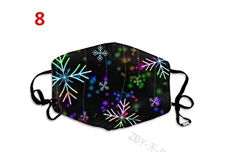5Pack Cotton Christmas Mask for Children with Filter Pocket with 6 Pcs Replacement Filters-Washable Xmas Face Mask (Christmas Mask B)