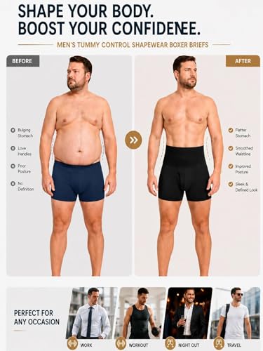 Mens Shapewear Tummy Control Compression Boxer Briefs - image 7