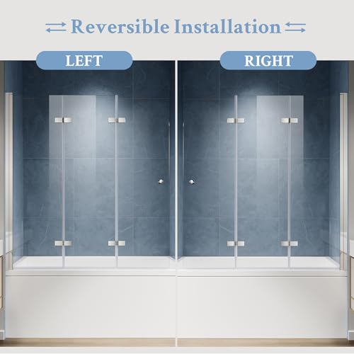Xilewying Folding Shower Door for Bathtub 51.2-51.8" W x 59" H by Xilewying - Used condition - Image 9