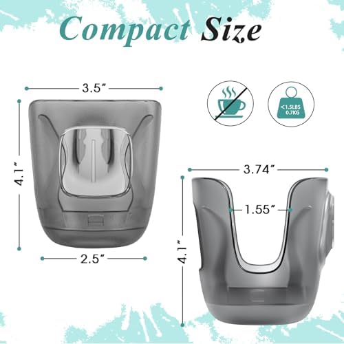 Stroller Cup Holder Fits for UPPAbaby Vista/Vista V2/Vista V3/Cruz/Cruz V2/Minu/Minu V2/Minu Duo, Securely Hold The Cup, Quick Attachment, Folds with Stroller, Drinking On The Go,Grey — view 4