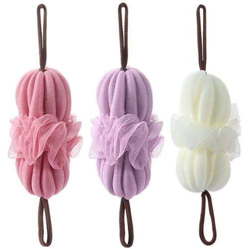 泡立てネット 3個セット ボディスポンジ 濃密な泡立てネット お風呂 ネット 垢擦りタオル 背中 角質除去 ボディ用