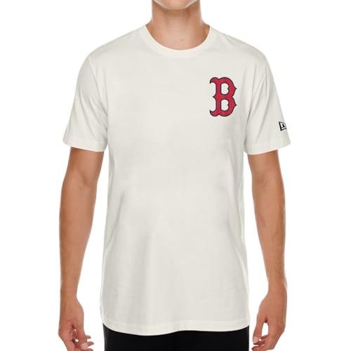 T-shirt Boston Red Sox New Era au design épuré couleur crème