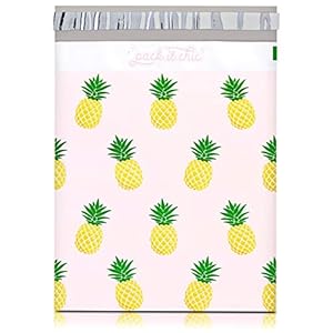 PackItChic Rosa Ananas-Motiv Polsterumschlag 25,4x33cm