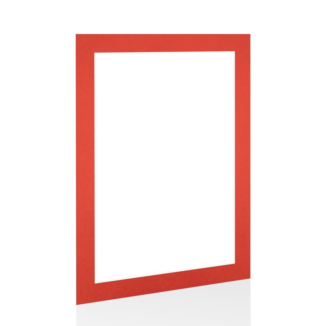 Procut Global 70x50cm Poppy Red Picture Mounts to Fit 60x40cm Aperture - Precision Cut Cardboard Photo Mount - Ideal for Frames, Prints, Artwork & Certificates - Sizes & Colours Available
