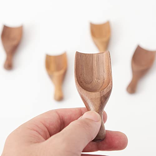 Mornhalo 4 Pieces Wooden Measuring Coffee Scoop Set, Walnut Wood Coffee Lovers Scoops, Wooden Tablespoon For Measuring Coffee Beans, Ground Coffee, Dry Powder,Spice, Tea And Bath Salt Scoop #TOP1