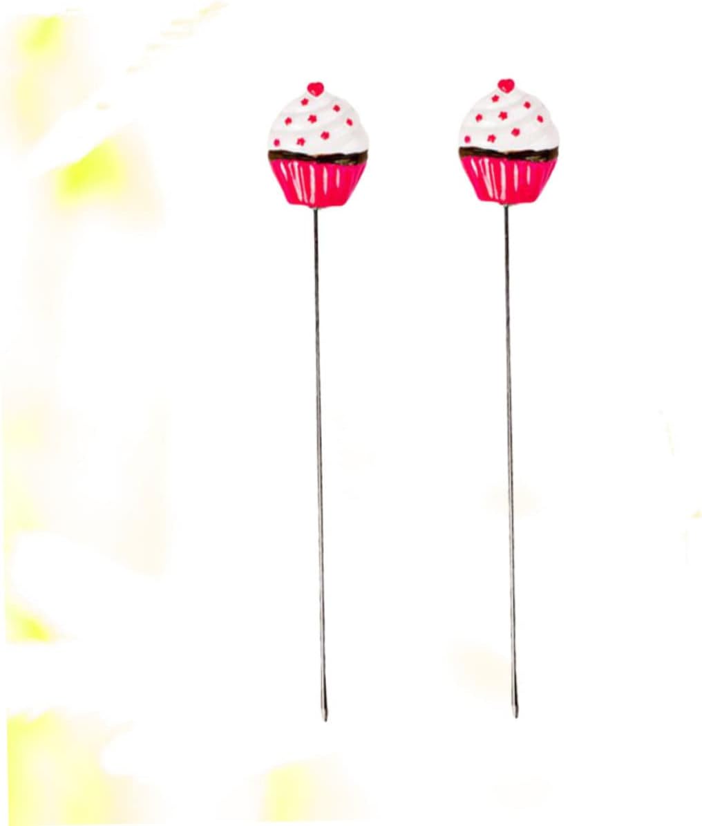 Ciieeo 2pcs Stainless Steel Cake Tester Baking Pin Rose Pattern Easy to Clean for Cupcake Muffin Doneness Testing