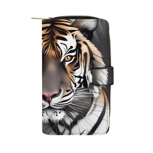 Tiger at Rest Wallet Multifunctional Wallets for Men Compact Wallet Purse Passport Bag