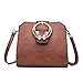 Produktbild Bfmyxgs Fashion Messenger Shell Taschen für Frauen Mädchen Soft Schwarz Weiß Braun Solider Reißverschluss mit weichem Griff Flut Ins Kleine quadratische Tasche Chic Retro Casual Solide Bag Totes