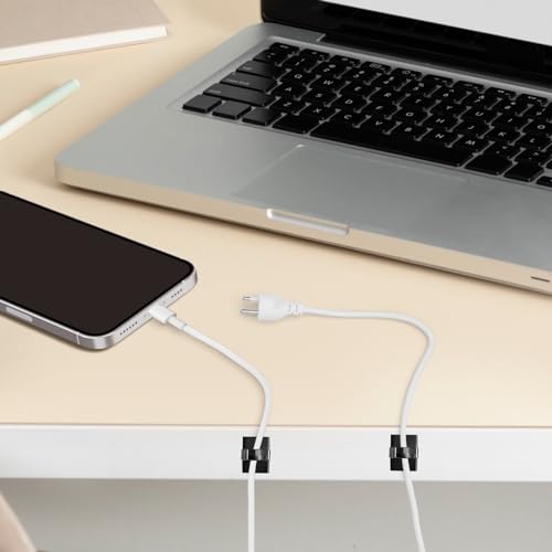 GWHOLE 100Pcs Adhesive Cable Clips Cord Organizer Wire Management for Car Office and Home - Thumbnail 5