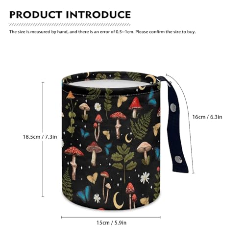 Image of Mushroom Butterfly Car Trash Can Car Accessories Interior Garbage Bin Hanging Portable Dustbin Bin Waste Basket Collapsible