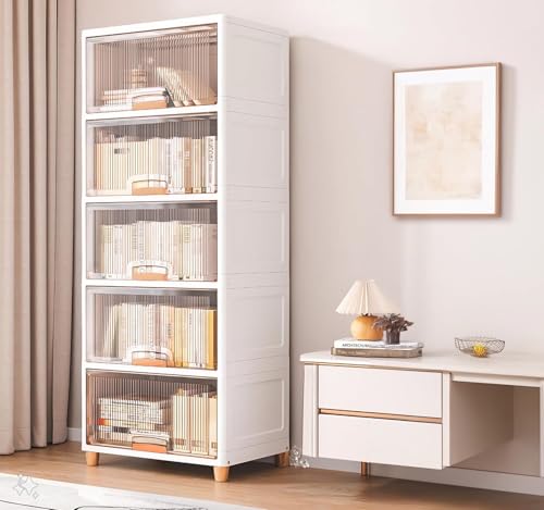 Image of EXVITO Wardrobe for Clothes, 2 Door Closet Storage Boxes, Wardrobe for Storage, Baby Cupboard for Clothes, Manual Sharpening for Home & Kitchen Adorable Room Decor & Gift - (Off White, 5 Door)