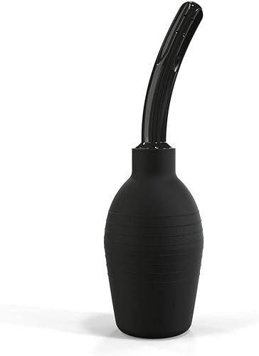 TopQuaFocus Bombilla de enema de 10 onzas  99fl oz de capacidad de limpieza personal con puntas de 47 pulgadas color negro