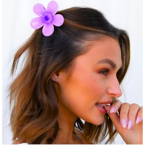 Kit Piranha de Cabelo Flor Feminino Presilha Prendedor Pregadeira de Cabelo Flor BBB Maxi Praia Hava