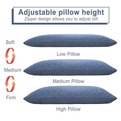 DWCN Memory Foam Body Pillow – Cooling Breathable & Supportive Full Length Pillow for Side Sleepers, Pregnancy, Leg & Back Pain Relief, 20x54 Inch Blue by DWCN - Image 5