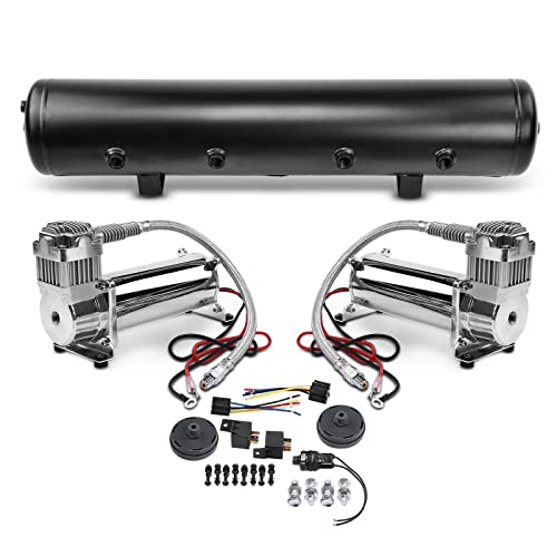 A-Premium 4.5 Gallon 9 Port Air Tank Air Ride Suspension
