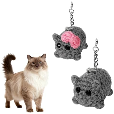 QMBIRDSIR Cat Wand Toy Refill Mouse Cat Toy Replacement Crochet for Interactive Toys Kitty Kitten Indoor Cats Accessories Cover