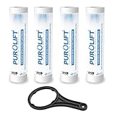 Purolift 4pcs Heavy Duty PP Spun Filter/Cartridge with Spanner for All Types of RO Water Purifier(10 Inch, 5 Micron) | RO Water Purifier Cartridge,RO Spun Filter Sponge Replacement Filter Candle