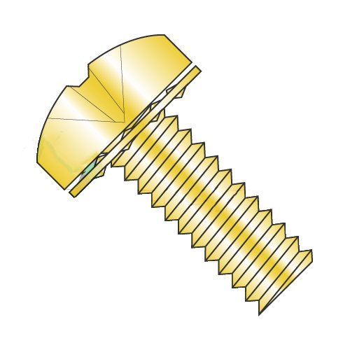 6-32 x 1/4" SEMS Screws/Internal Tooth Washer/Phillips/Pan Head/Steel/Zinc Yellow (Carton: 10,000 pcs)