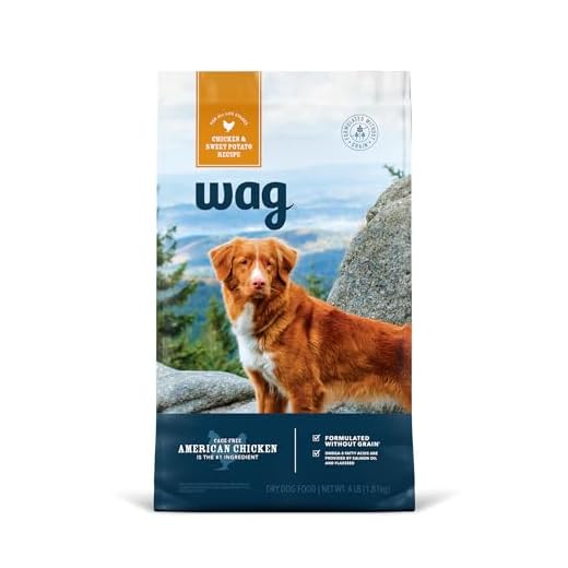 Amazon Brand - Wag Dry Dog Food Chicken & Sweet Potato, Grain Free 4 lb Bag