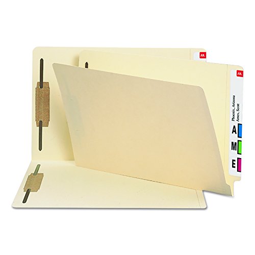 Smead Heavyweight End Tab Fastener File Folder, Shelf-Master® Reinforced Straight-Cut Tab, 2 Fasteners, Legal Size…