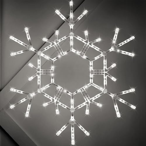 Kringle Traditions 36" Folding Cool White Snowflake Decoration LED Lights