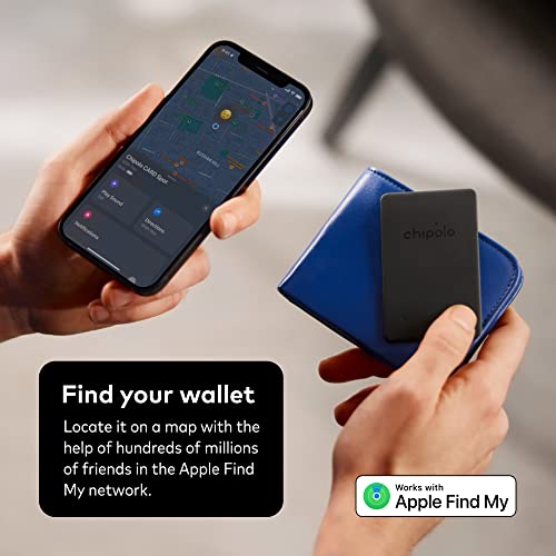 Chipolo CARD Spot - Wallet Finder, Bluetooth Tracker for Passports with Separation Alerts, Share Feature, Notify When Found Feature. Water Resistant, Works with the Apple Find My app (iOS ONLY)