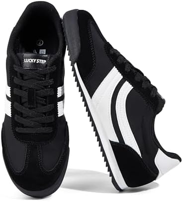 LUCKY STEP Women's Fashion Sneakers Thin Sole Lace up Tennis Shoe...