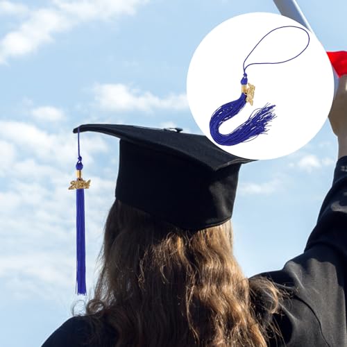 Borlas de graduación azul Zerodeko, pack de 12 colgantes de poliéster y aleación para birrete 7